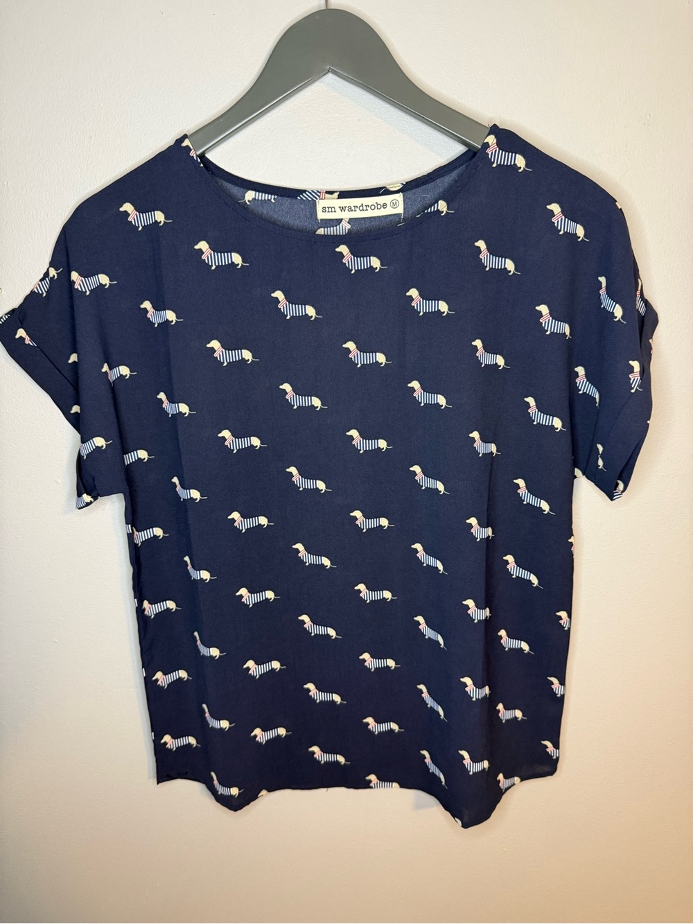 Women’s Navy Dachshund Print Top